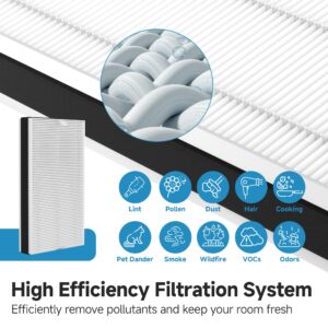 4 Packs F1 True HEPA Repalcement Filters Compatible with 3M Filtrete C01 T02 Series FAP-C01-F1,FAP-T02-F1, FAP-C01BA-G1 and FAP-T02WA-G1 Air Puri Fier