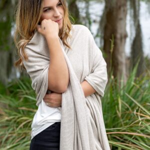 zestt Dreamsoft Travel Scarf, Wrap and Shawl, Organic Cotton, Birch