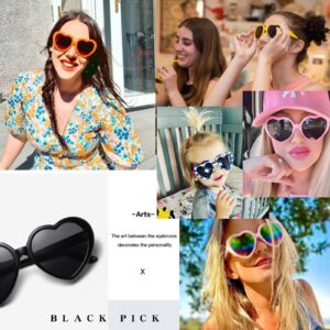 Kursan Black Heart Sunglasses for Women Polarized Lovely Shaped Cute Sun Glasses Shades UV400 (Bright Black/Black)