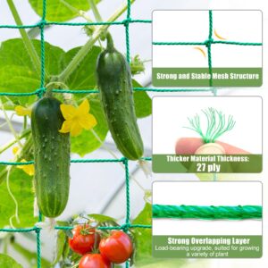 Trellis Netting, Heavy Duty Garden Trellis Netting for Climbing Plants Outdoor, 6.6x9.85Ft Plant Netting for Cucumber, Tomato, 27 Strands & 4x4 IN Mesh, Grow Net for Fruits, Vegetables,Grapes,Bean,Pea