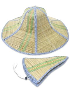 foldable straw hat for farmer men women adult fishing sun fan cap summer cool floppy wide brim beach hat light brown