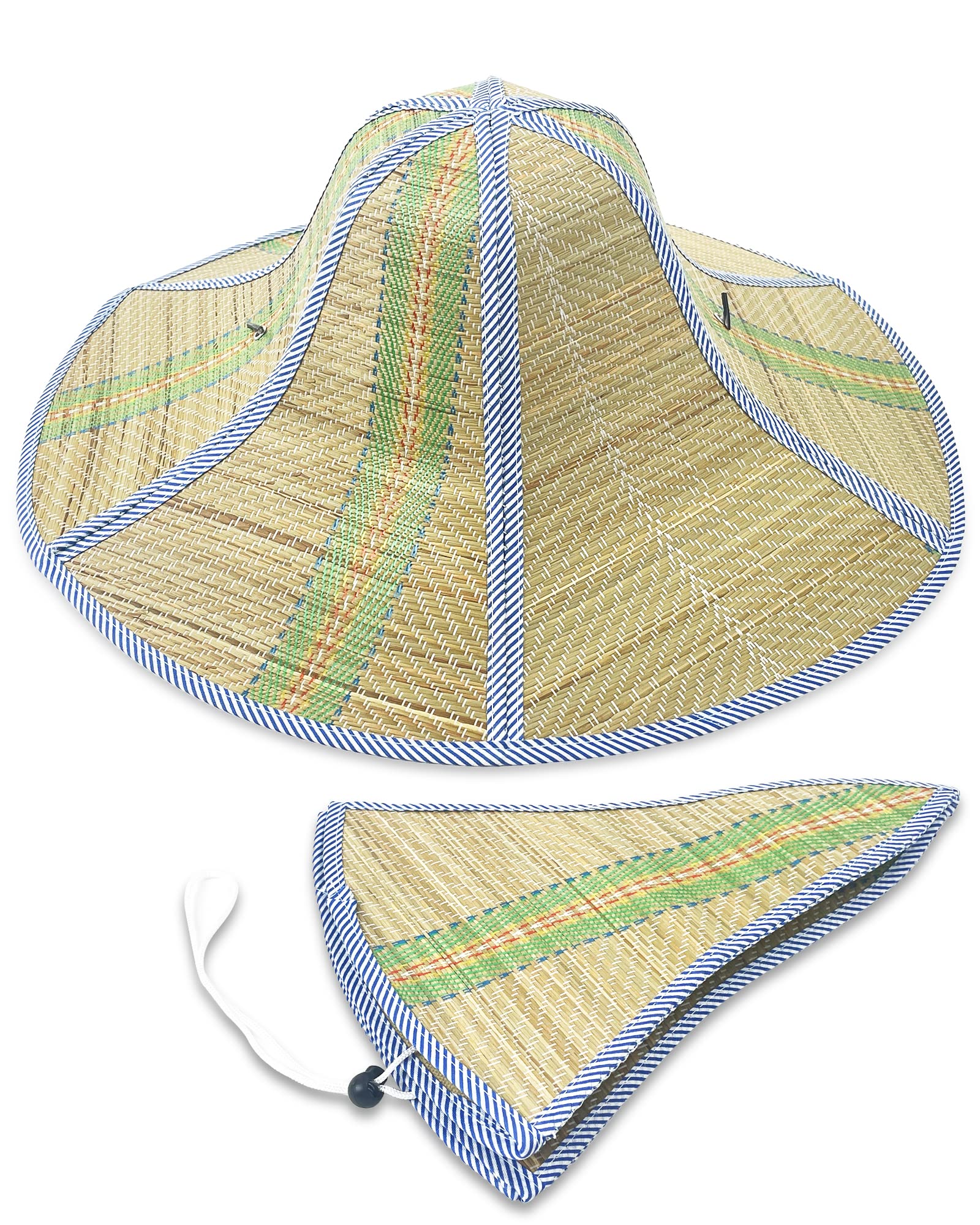 Foldable Straw Hat for Farmer Men Women Adult Fishing Sun Fan Cap Summer Cool Floppy Wide Brim Beach Hat Light Brown