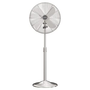 hunter classic s16 oscillating standing fan adjustable height 16 inch, 3 speeds, brushed nickel, 97317