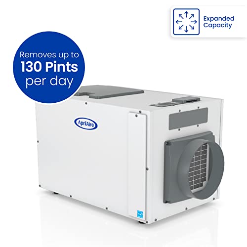 AprilAire E130 Pro 130-Pint Whole-House Dehumidifier + Model 76 Wall Mount Dehumidifier Control, Commercial-Grade Whole-Home Dehumidifier for Basement, Crawlspace, or Whole House up to 7,200 sq. ft.