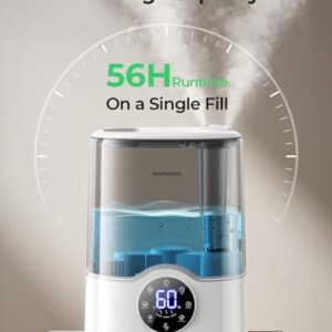 Homvana Humidifier Large Room, 7L (807ft²) Smart Warm and Cool Mist, Top-Fill Humidifiers for Bedroom Baby Nursery Grow Tent, Auto Adapt Mist Quick Air Humidity Indoor, Easy to Clean, Quiet, Diffusers