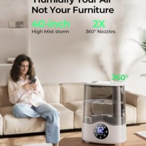 Homvana Humidifier Large Room, 7L (807ft²) Smart Warm and Cool Mist, Top-Fill Humidifiers for Bedroom Baby Nursery Grow Tent, Auto Adapt Mist Quick Air Humidity Indoor, Easy to Clean, Quiet, Diffusers