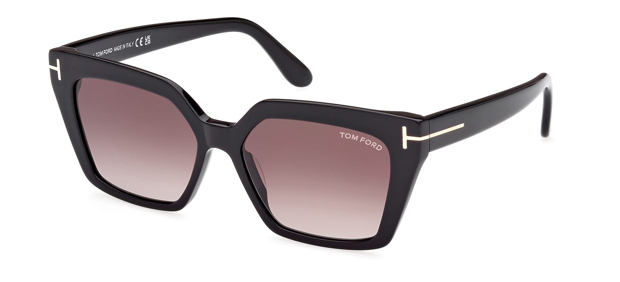 Tom Ford WINONA FT 1030 Shiny Black/Light Violet Shaded 53/15/140 women Sunglasses