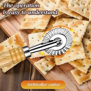 WLLHYF Pasta Cutter Wheel Ravioli Cutter Wheel with Roller Pizza Cutter Wheel Dumpling Lace Making Zinc Alloy Noodle Making Cutter for Kitchen