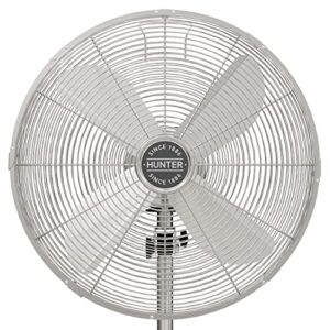 Hunter Classic S16 Oscillating Standing Fan Adjustable Height 16 Inch, 3 Speeds, Brushed Nickel, 97317