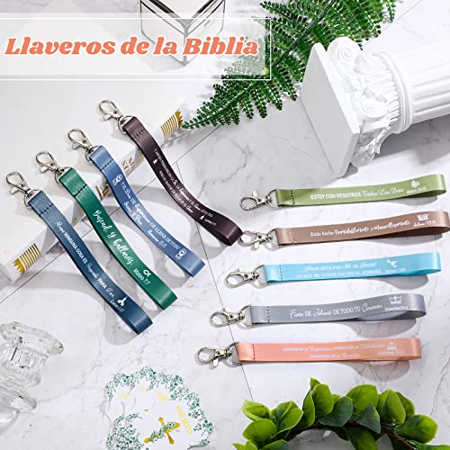 45 Pieces Christian Keychains Bulk Inspirational Bible Verse Key Chains Polyester Scripture Keyrings Religious Party Gifts (Vivid Color, Stylish)