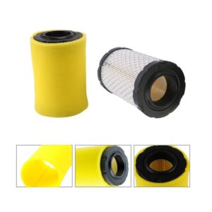 796031 Air Filter with Fuel Filter for John Deere D100 D110 D125 D130 Fits for Husqvarna Yta22V46 Yth22V46 Yth24V48 Hu800Awd, BS 591334 492932 310000 Engine Lawn Mower