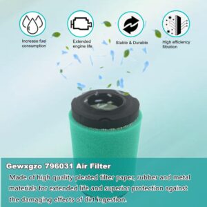 Gewxgzo 796031 591334 Air Filter Tune Up Kit Fit for B&S 594201 992376 590825 Hus YTH22V46 YTH24V48 YTA24V48 JD D100 D105 D110 D125 D130 Lawn Tractor