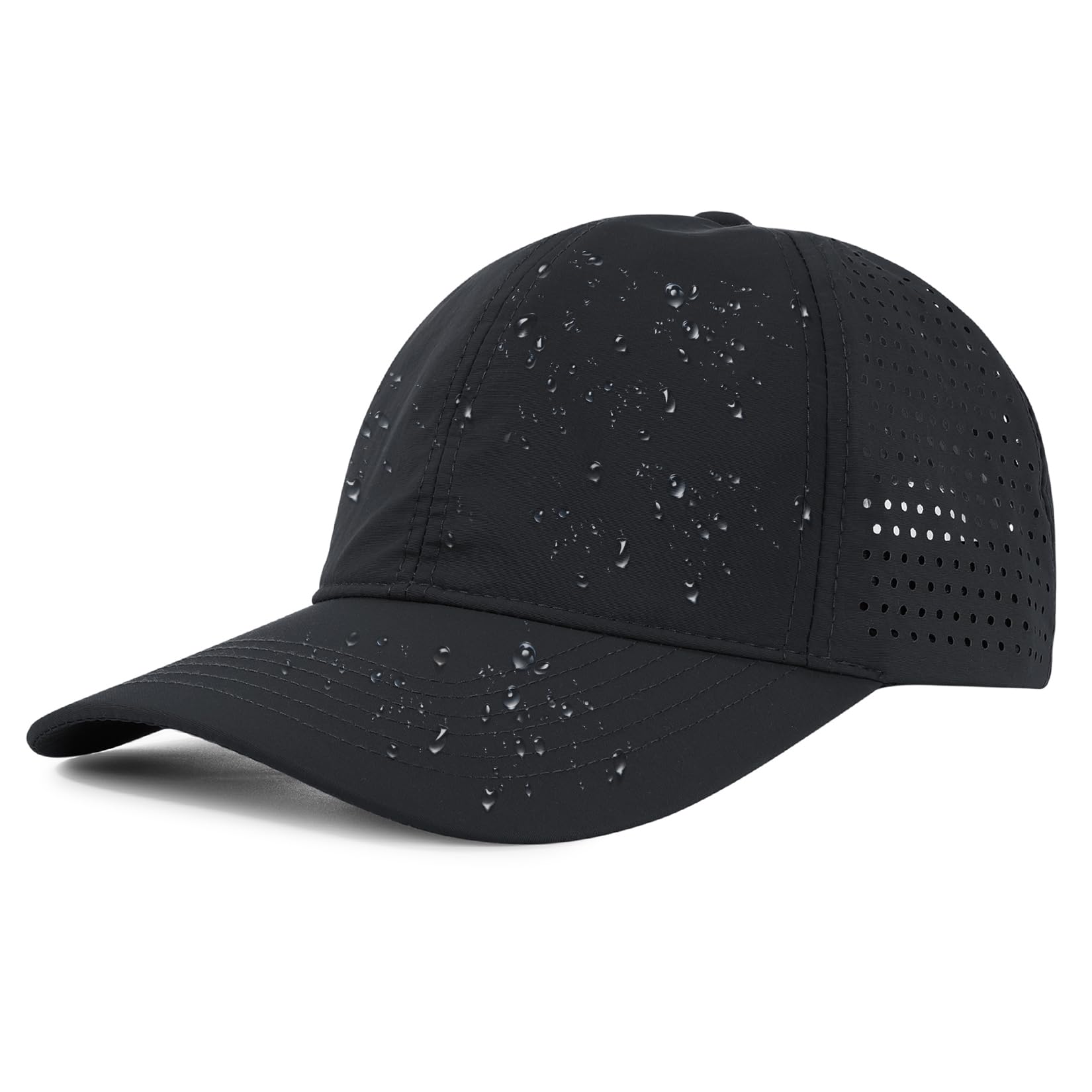 Century Star Womens Baseball Cap Ponytail Hat Running Hat Men Waterproof Adjustable Breathable Women Sun Hats Visors Black Medium