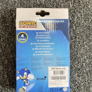 Sonic The Hedgehog Keyrings for Kids Knuckles Shadow Tails Rubber Boys Keyrings Collectables 4 Pack Mini Figures Keychain Set Gamer Gifts for Boys