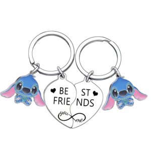 waeceip 2pcs best friend keychain friendship gifts for friends cute stitch gifts for friend gifts stitch stuff friends christmas birthday graduation gifts