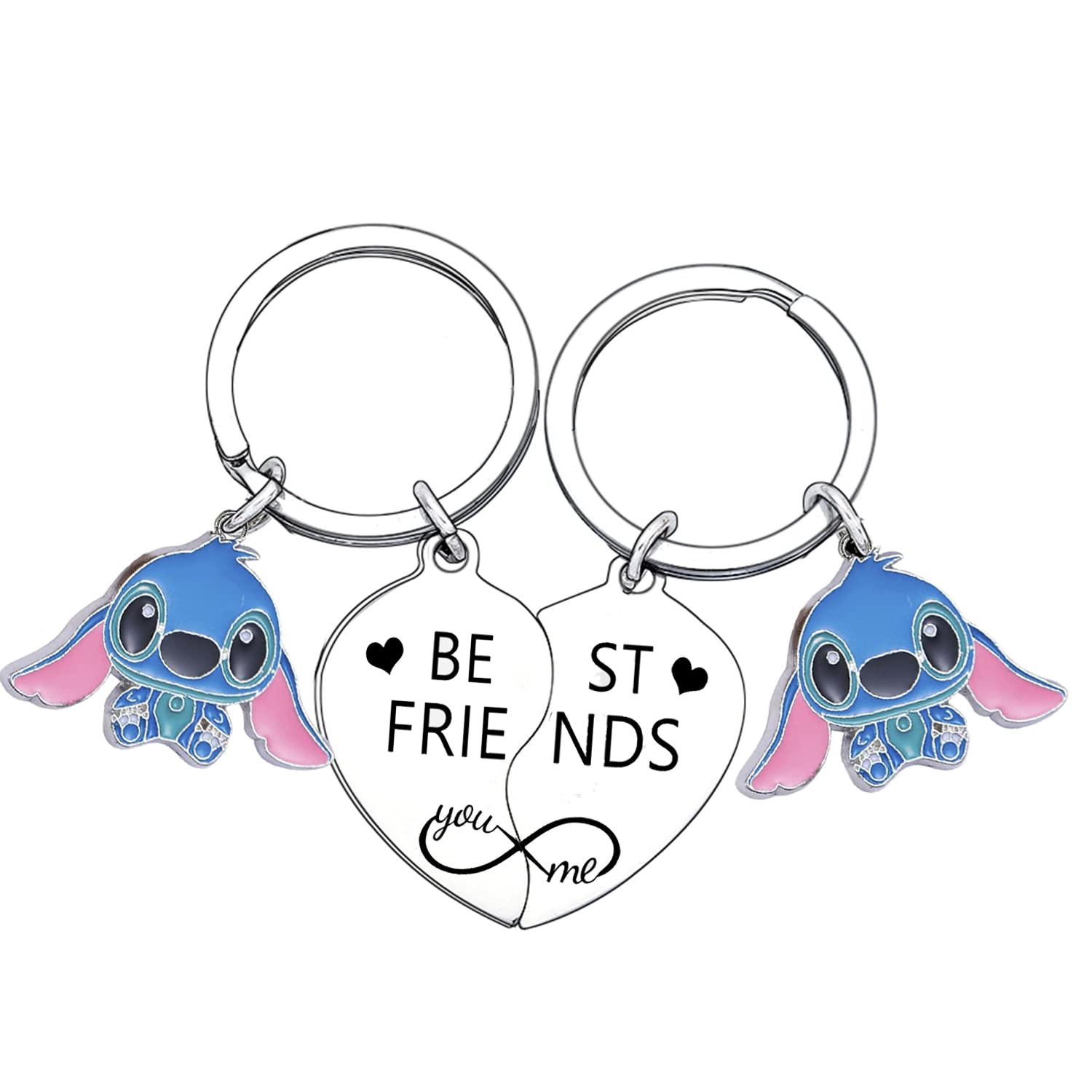 Waeceip 2PCS Best Friend Keychain Friendship Gifts for Friends Cute Stitch Gifts for Friend Gifts Stitch Stuff Friends Christmas Birthday Graduation Gifts