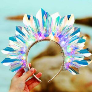 genbree light up headband led glow hair band rave party costume crown hair accessories for women