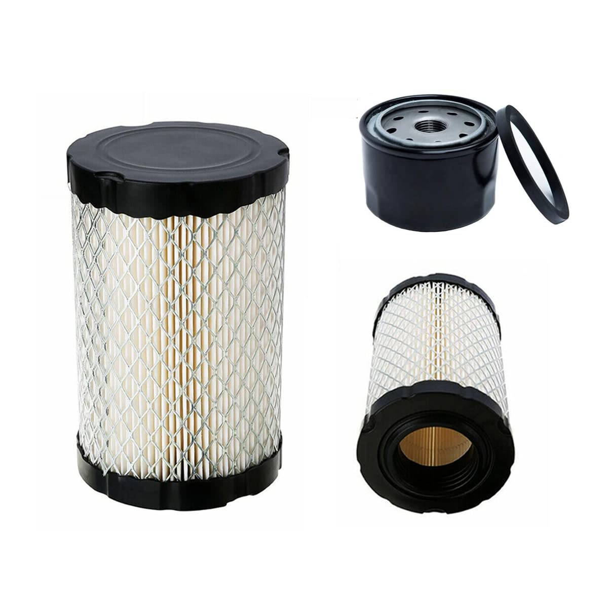 796031 Air Filter with 696854 Oil Filter Replaces for John Deere D100 D110 D125 D130 Fits for Husqvarna Yta22V46 Yth22V46 Yth24V48 Hu800Awd, BS 591334 492932 310000 Engine Lawn Mower