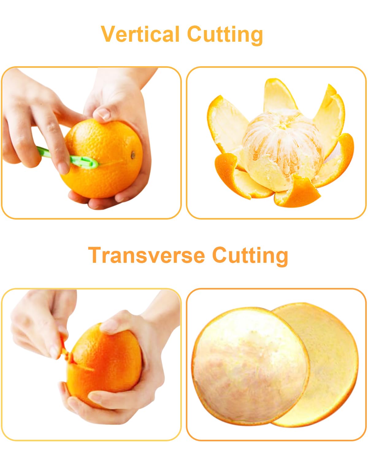 Orange Peeler Tool for Kitchen - 12 Pcs Citrus Peelers for Fruit Lemon Mango Banana, Plastic Fruit Peeler Easy Open