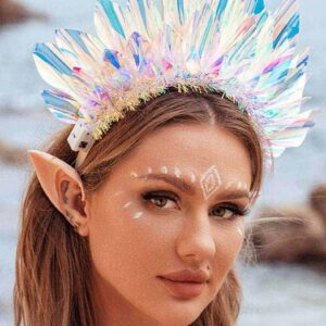 GENBREE Light Up Headband LED Glow Hair Band Rave Party Costume Crown Hair Accessories for Women