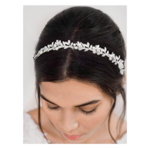 sweetv crystal hair vine and headpiece - bridal hair accessories for women and girls, silver