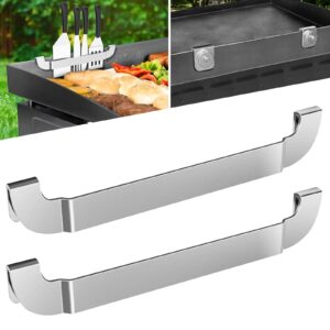 10 inch griddle spatula holder magnetic design, stainless steel grill barbecue tool rack, griddle accessories for blackstone flat top griddle and other grill griddles (2 pcs)