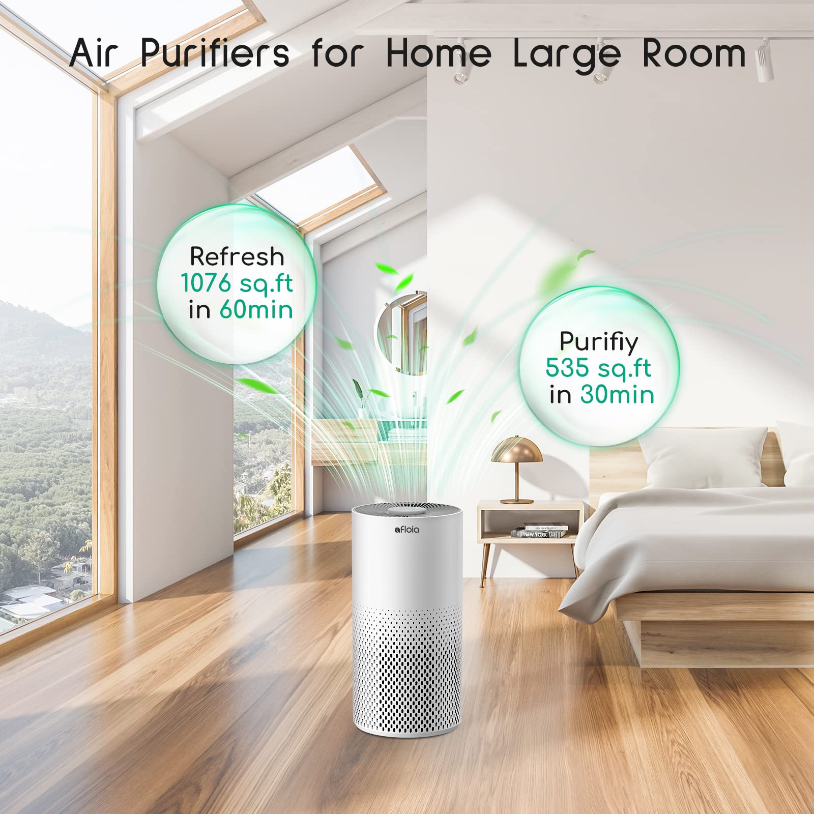 Afloia Air Purifiers for Home Large Room Smart WiFi Voice Control, Afloia Original True HEPA H13 Filter