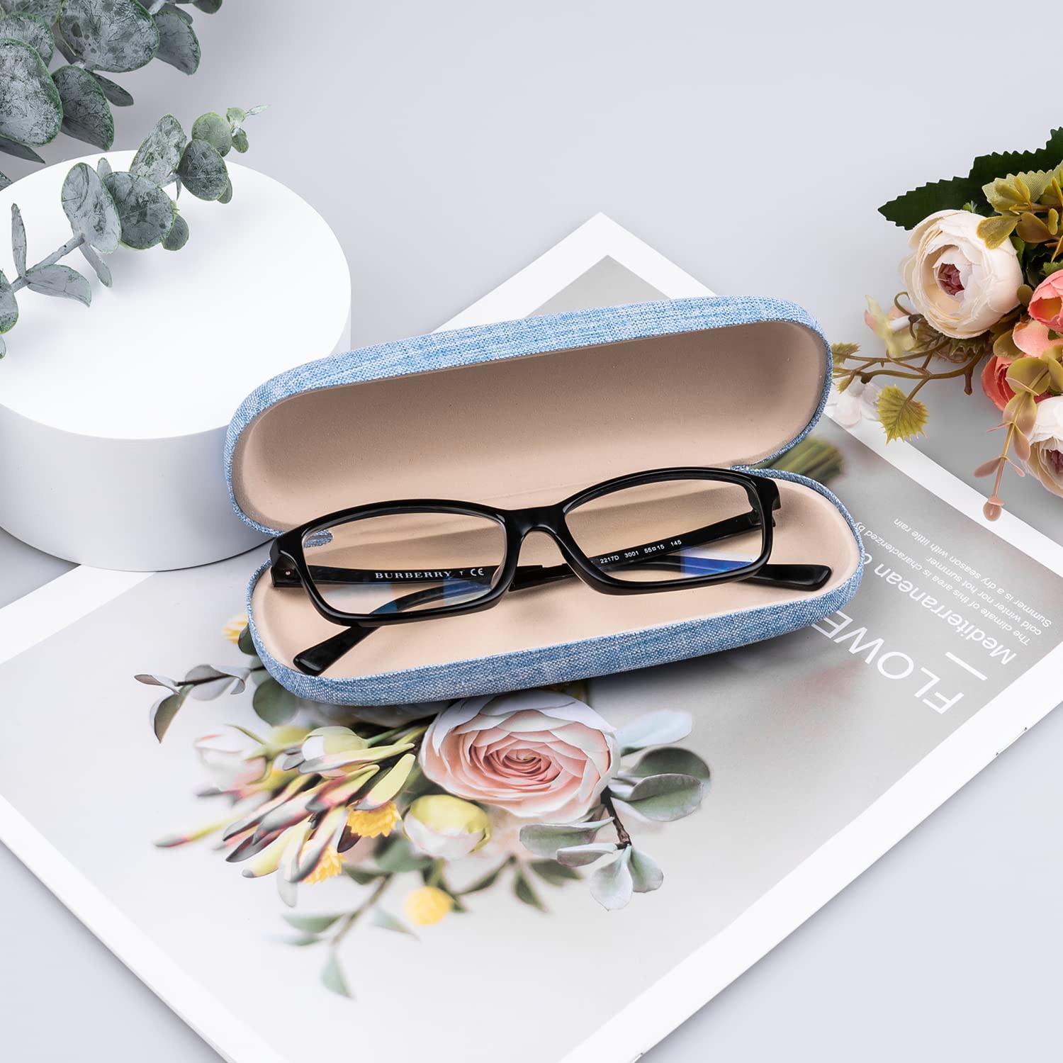 Ouskr 17 Pcs Eyeglass Case Hard Shell Set, Unisex Hard Glasses Case, Large Eyeglasses Cases for Men Women