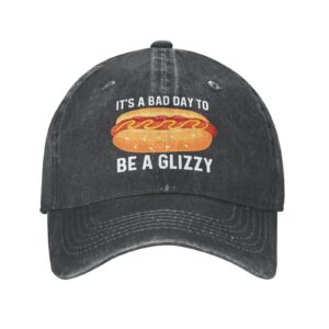 POLIFARMER Hot Dogs Lover Hat It’s A Bad Day to Be A Glizzy Hat Men Dad Hats Adjustable Caps Black