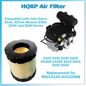 HQRP Filter with Pre-filter Сompatible with John Deere Ztrak Mowers Z425 Z435 Z445 Z465 Z535M Z535R Z625 Z645 Z655 Z665 Replacement for MIU13120 AUC10688