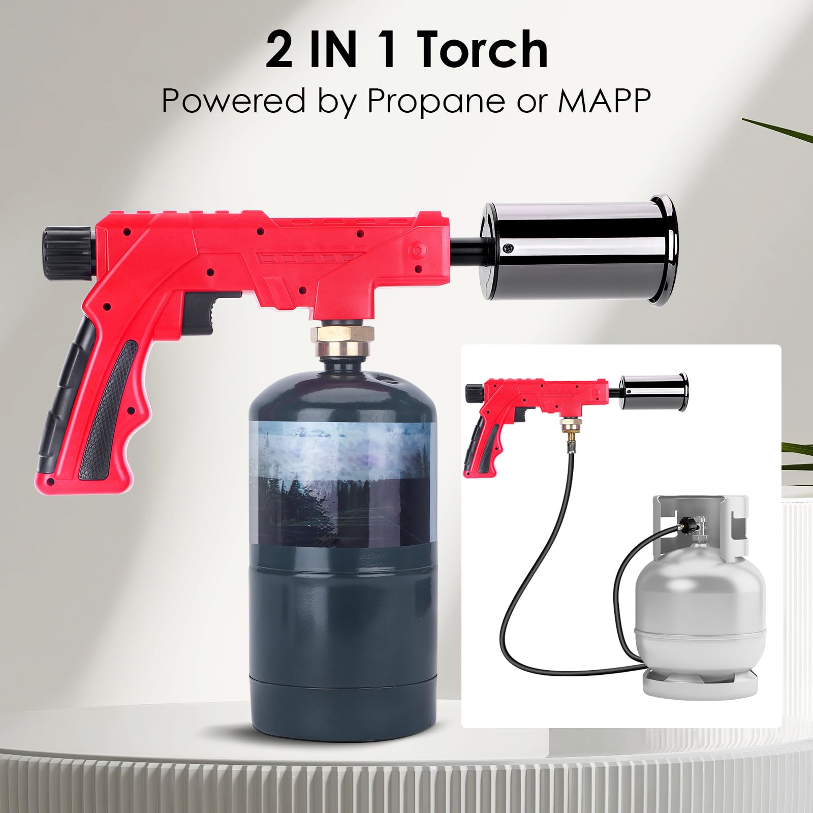 FEPPO Powerful Cooking Propane Torch, Outdoor Kitchen Cooking Torch Charcoal Torch Lighter, Grilling Culinary Kitchen Torch for BBQ Searing Steak, Creme Brulee (Tank Not Included)