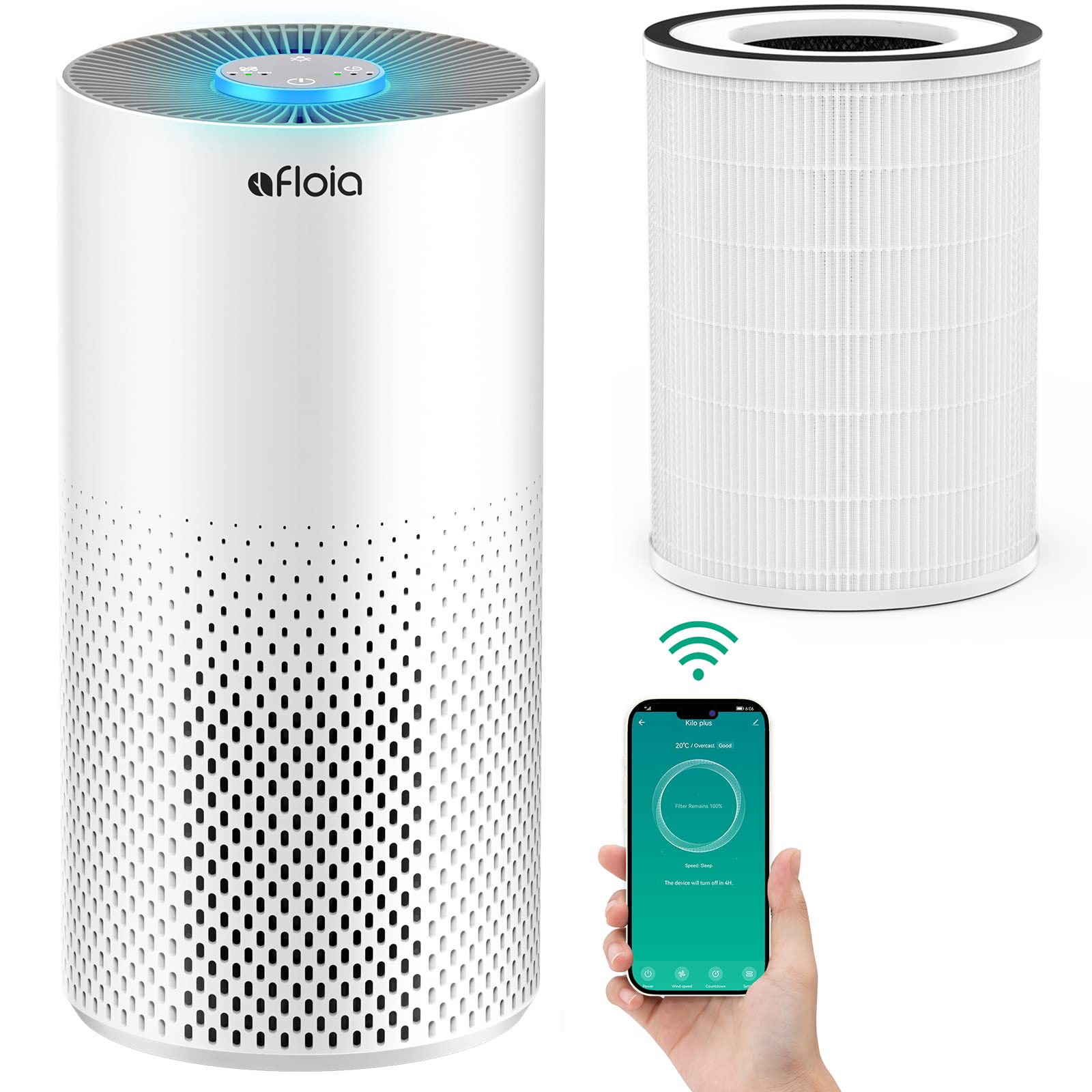 Afloia Air Purifiers for Home Large Room Smart WiFi Voice Control, Afloia Original True HEPA H13 Filter