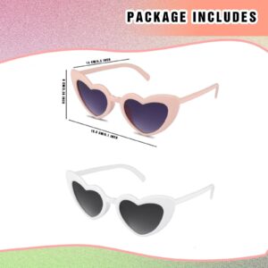 Loanzeg 12 Pairs Bachelorette Party Sunglasses Heart Shaped Sunglasses Party Decorations Bridesmaid Proposal Gifts Women girl (White&Dusty Blue)