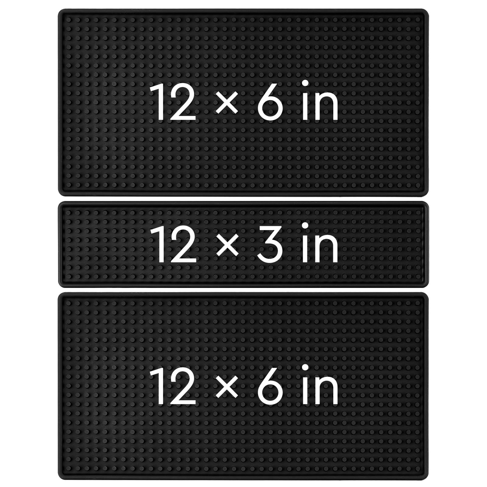 3 Pack Ultimate Small Bar Mat Set - 8mm Thick Anti-Skid Non-Toxic Rubber Bar Mat for Home Bar, Countertop, Restaurants, Coffee Bar Mat - Premium Counter Mats