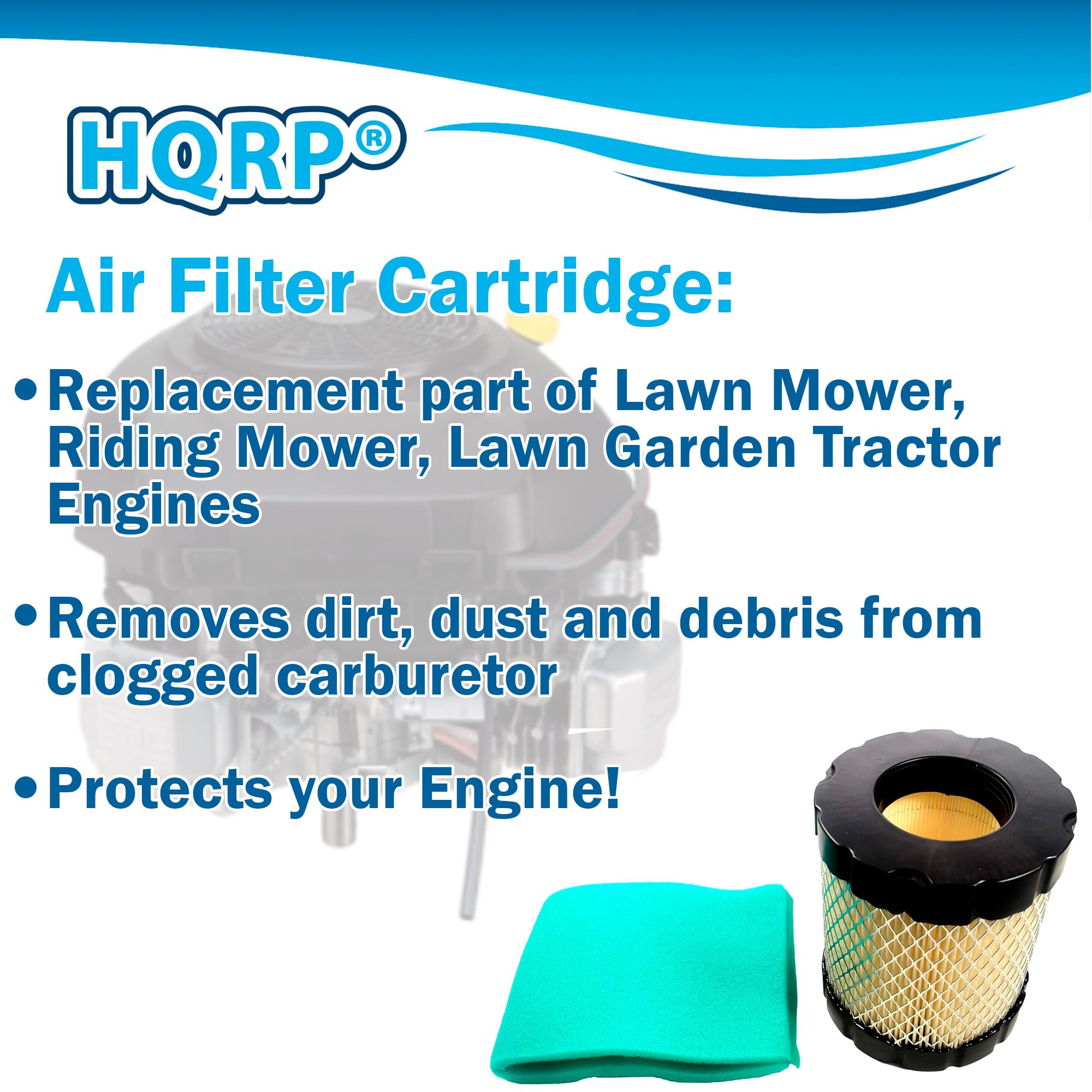 HQRP Filter with Pre-filter Сompatible with John Deere Ztrak Mowers Z425 Z435 Z445 Z465 Z535M Z535R Z625 Z645 Z655 Z665 Replacement for MIU13120 AUC10688