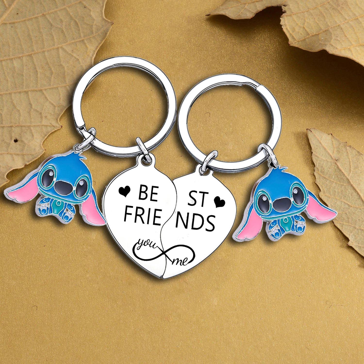 Waeceip 2PCS Best Friend Keychain Friendship Gifts for Friends Cute Stitch Gifts for Friend Gifts Stitch Stuff Friends Christmas Birthday Graduation Gifts