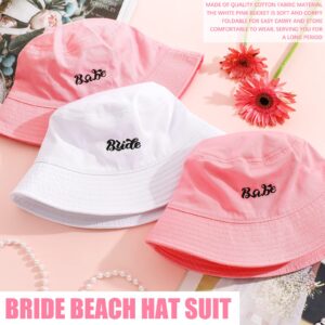 Retisee Bachelorette Bucket Hats Bride to Be Hat Bridesmaid Babe Hats Bachelorette Gifts Party Decorations(12 Pcs) White, Pink