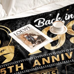 Yomaisky 25th Anniversary Blanket Gifts Gift for 25th Silver Wedding Anniversary 25 Years of Marriage Gifts for Mom Wife Dad Husband Friends Grandparents Throw Blankets 60Lx50W Inch Gold