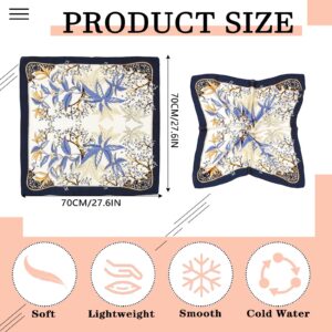 Zhanmai 8 Pcs 27.5 x 27.5 Inch Square Satin Head Scarves Women Silk Bandana Hair Scarves Hair Wrap Neck Scarf for Sleeping (Multicolor,Fresh)