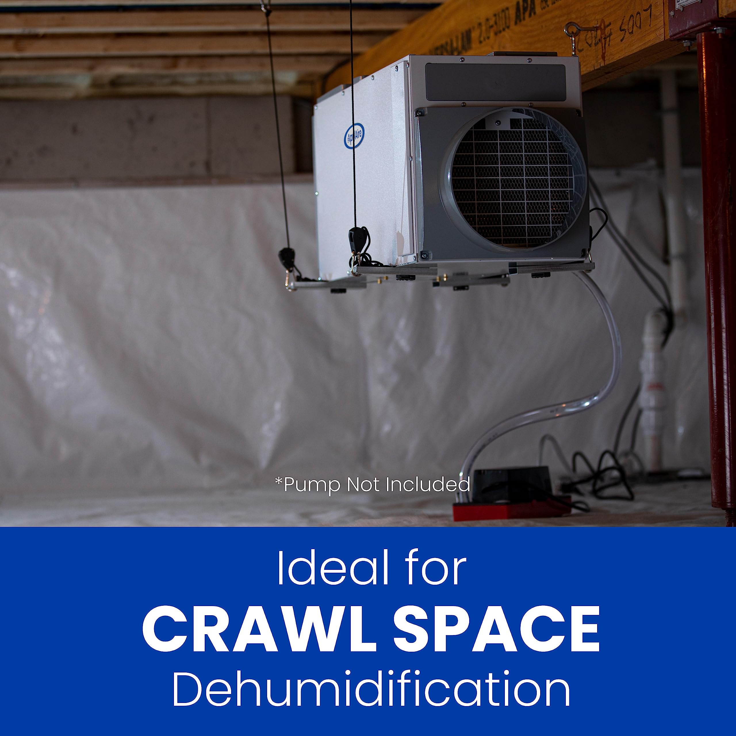 AprilAire E070 Pro 70-Pint Crawl Space Dehumidifier + Model 76 Wall Mount Dehumidifier Control, Commercial-Grade Whole-House Dehumidifier for Basement, Crawlspace, or Whole Home up to 2,200 sq. ft.