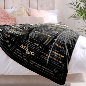 Yomaisky 25th Anniversary Blanket Gifts Gift for 25th Silver Wedding Anniversary 25 Years of Marriage Gifts for Mom Wife Dad Husband Friends Grandparents Throw Blankets 60Lx50W Inch Gold