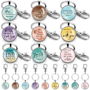 fumete 36 pcs christian keychain bulk bible verse religious keychain scripture quote keychain inspirational faith hope belief gifts party favors supplies for men women (cute style)