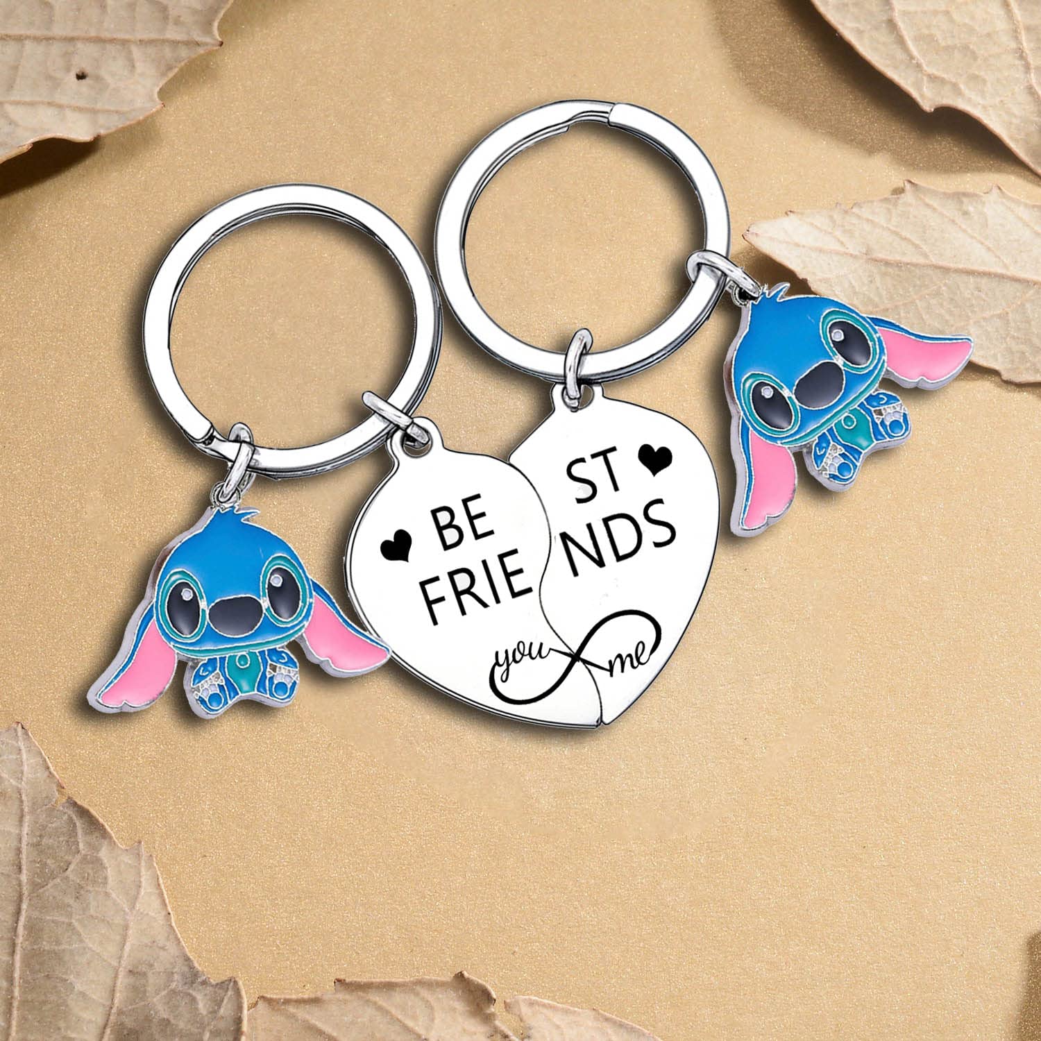 Waeceip 2PCS Best Friend Keychain Friendship Gifts for Friends Cute Stitch Gifts for Friend Gifts Stitch Stuff Friends Christmas Birthday Graduation Gifts