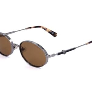 Moncler Sunglasses ML 0224 Tatou 14N Shiny Light Ruthenium, Olive Havana/Lense