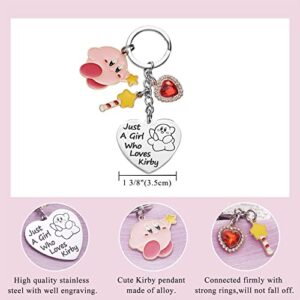 Kirby Merch Cute Keychain Cartoon Video Game Character Gifts For Teen Girls Daughter Women Birthday Gift Keychains