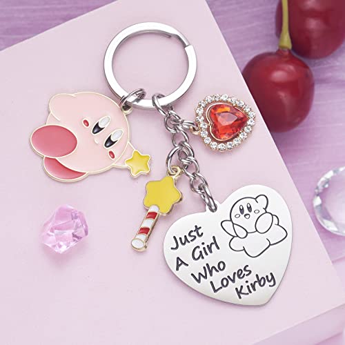 Kirby Merch Cute Keychain Cartoon Video Game Character Gifts For Teen Girls Daughter Women Birthday Gift Keychains