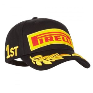 Pirelli Unisex Adult Podium 1st Place Champion Cap Black Adjustable Strapback Hat