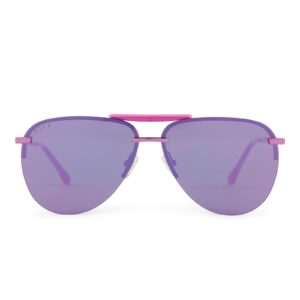 DIFF Tahoe Oversized Aviator Sunglasses for Women UV400 Protection, Pink Rush Metallic + Pink Rush Mirror