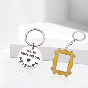 Friend Tv Show Merchandise Keychain Gift-I'll Be There for You,Peephole Monica'S Friends Door Frame Yellow Keychain,Friendship Gifts for Women Men Friends Bestie Fans