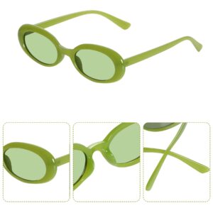 obmwang 6 Pieces Retro Oval Sunglasses for Women Vintage Trendy Narrow Sunglasses 90s Sunglasses Polarized UV400 Protection